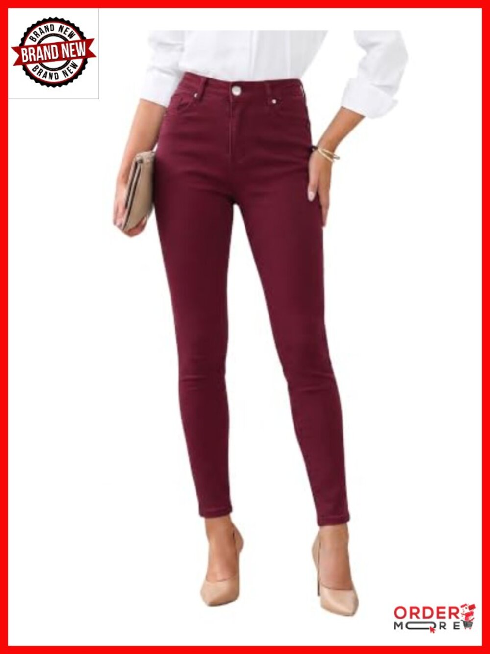 High Waist Skinny Jeans Stretchy Slimming Jeggings Denim Trousers